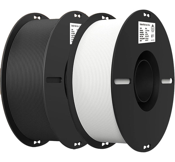 Creality Ender PLA Filament 1.75mm 2 Roll Bundle - 1 Black Roll & 1 Wh ...