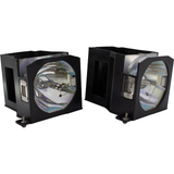 Jaspertronics™ Lamp & Housing TwinPack for the Panasonic PT-DW7700L (Long Life) Projector w Original Ushio Lamp Inside - 1 Year Warranty