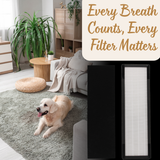 Jaspertronics FLT4825-Filter Air Purifier Replacement Filter 4 HEPA filters + 8