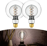 Jaspertronics™ Oversized G125 Globe LED Edison Bulbs - 2700K Soft White, Dimmable, 7W (40W Equivalent), E26 Base, Smoke Glass, CRI90, 300 Lumens - 1 Pack