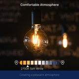Jaspertronics™ G25 LED Globe Edison Light Bulbs - 2700K Soft White, Dimmable, 4.5W (40W Equivalent), 300LM, E26 Base, Clear Glass, CRI80, Energy-Efficient Accent Lighting for Indoor Fixtures - 4 Pack