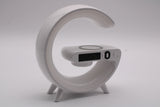 Jaspertronics™ G63 Smart 5-in-1 LED Bluetooth Speaker Alarm Clock - Sound Machine Wireless Charging Station White Edition