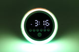 Jaspertronics™ P12 Round Digital Alarm Clock Portable Bluetooth Speaker Dimmable LED Light FM Radio with Timer Function