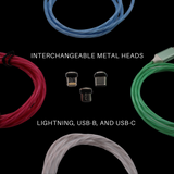 Jaspertronics™ Flowing LED Charging Cables with Quick Disconnect Magnetic Tips for Smart Phones, Tablets, and More!