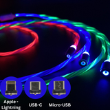 Jaspertronics™ Flowing LED Charging Cables with Quick Disconnect Magnetic Tips for Smart Phones, Tablets, and More!