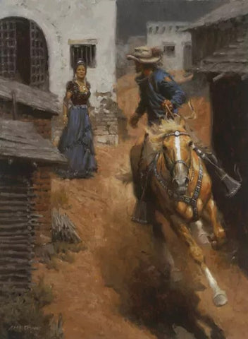 Mustang Gray and the Belle of Monterey by Andy Thomas - Canvas Open Edition - 12 x 16