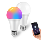 Jaspertronics™ Smart Color Changing LED Light Bulb 800LM 9W Works with Alexa, Google Assist, & Smart Life App - A19, E26 - No Hub Required! 2.4 GHz, Wifi, Bluetooth