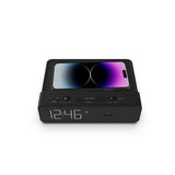 NonStop Station W 6.5" Digital Alarm Clock w/ 10W Qi Wireless Charging, USB‑C + USB‑A, JetWay / Black - NSW2‑BK