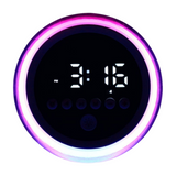Jaspertronics™ P12 Round Digital Alarm Clock Prtable Bluetooth Speaker Dimmable LED Light FM Radio with Timer Function