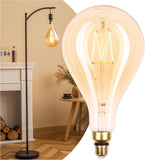 Jaspertronics™ LED Large Decorative Pendant Light Bulbs 60W Equivalent, Dimmable LED Oversized Bulbs with Amber Glass, 2000K Warm White, 7W, 600LM, E26 Base, PS160/PS52