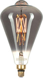 Jaspertronics™ Vintage Oversized LED Edison Bulbs 60W Equivalent, Decorative Dimmable LED M-Type Filaments Bulbs with Smoke Glass, 2000K Warm White, E26 Base, 7W, 600LM, ST164