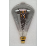Jaspertronics™ Vintage Oversized LED Edison Bulbs 40W Equivalent, Decorative Dimmable LED M-Type Filaments Bulbs with Smoke Glass, 2200K Warm White, E26 Base, 7W, 350LM, ST164