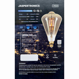 Jaspertronics™ Vintage Oversized LED Edison Bulbs 40W Equivalent, Decorative Dimmable LED M-Type Filaments Bulbs with Smoke Glass, 2200K Warm White, E26 Base, 7W, 350LM, ST164