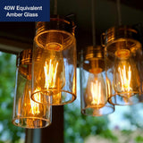 Jaspertronics™ ST19 LED Edison Bulbs - 2200K Warm White, Amber Glass, 4W (40W Equivalent), Dimmable, CRI90+, 400LM, E26 Base, Energy-Efficient Vintage Light for Pendant Fixtures & Indoor Use - 4 Pack