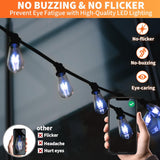 Jaspertronics™ ST19/ST58 Vintage LED Edison Bulbs - 2700K Blue LED Filaments, Decorative String Light Bulbs, 2W (25W Equivalent), E26 Base, Energy-Efficient, Non-Dimmable, Perfect for Indoor Use - 6 Pack
