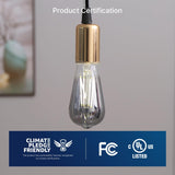 Jaspertronics™ ST19 LED Edison Bulbs - 5000K White Light, Dimmable, Smoky Grey Glass, 4W (40W Equivalent), CRI82+, 150LM, E26 Base, Energy-Efficient Decorative Lighting for Pendant Fixtures - 4 Pack