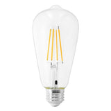 Jaspertronics™ Dusk to Dawn Outdoor Sensor ST19 LED Light Bulb, 8W (100W Eqv.), 1400LM,Vintage Filament E26 Base, Auto On/Off Photocell Automatic for Energy-Efficient Outdoor Lighting, 5000K Soft White, 2Pack