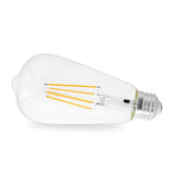 Jaspertronics™ Dusk to Dawn Outdoor Sensor ST19 LED Light Bulb, 8W (100W Eqv.), 1400LM,Vintage Filament E26 Base, Auto On/Off Photocell Automatic for Energy-Efficient Outdoor Lighting, 5000K Soft White, 2Pack