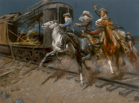 Sundance and the Wild Bunch Hit the Union Pacific by Andy Thomas - Paper Open Edition - 13 x 17